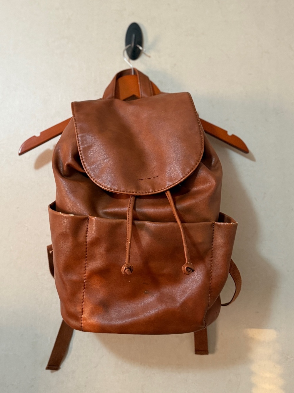 Universal Thread Faux Leather Backpack – Cognac Brown – Vintage-Inspired